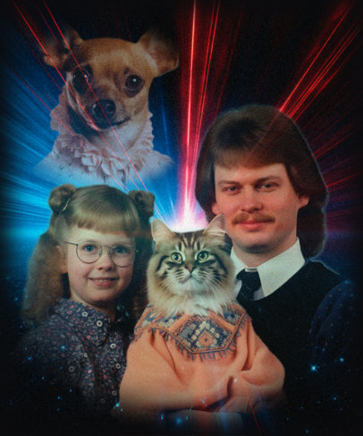 Retro T-Shirt Design Generator Featuring a Funny Pet's Portrait