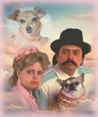 Vintage T-Shirt Design Template With an AI-Generated 80s Dog's Portrait