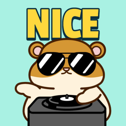 Twitch Emote Maker Featuring an Adorable DJ Hamster Jamming with a Turntable