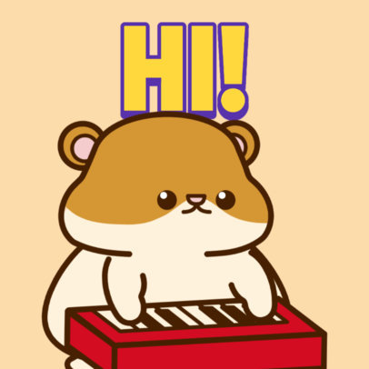 Twitch Emote Creator Featuring a Kawaii Hamster Jamming on a Keyboard