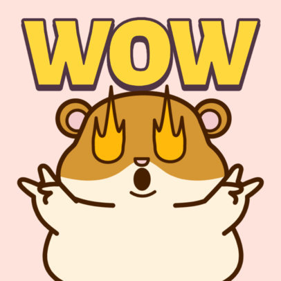 Twitch Emote Generator Featuring a Jamming Hamster with Flame Eyes