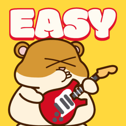 Twitch Emote Generator Featuring a Rocker Hamster Jamming with an Electric Guitar