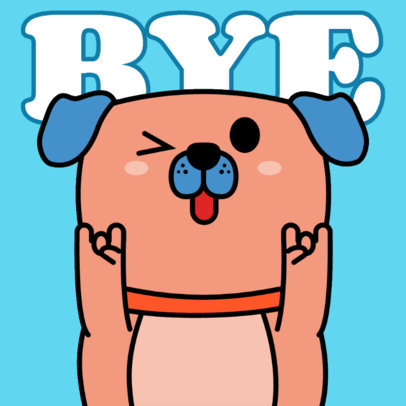 Twitch Emote Generator Featuring a Cute Dog Making Rock Hand Signs 6073g