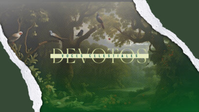 YouTube Banner Template with an Eden Illustration for a Catholic Church Channel 6722d