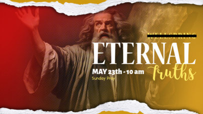 YouTube Thumbnail Creator with an Illustrated Background for a Christian Sunday Pray 