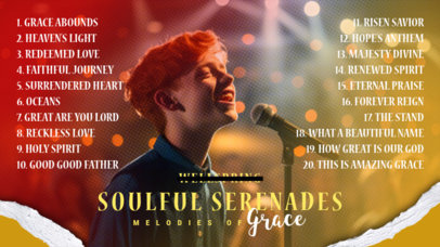 YouTube Thumbnail Creator Featuring a Gospel Singer with a Customizable Tracklist