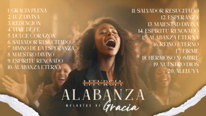 YouTube Thumbnail Maker with a Female Gospel Singer Picture and a Tracklist