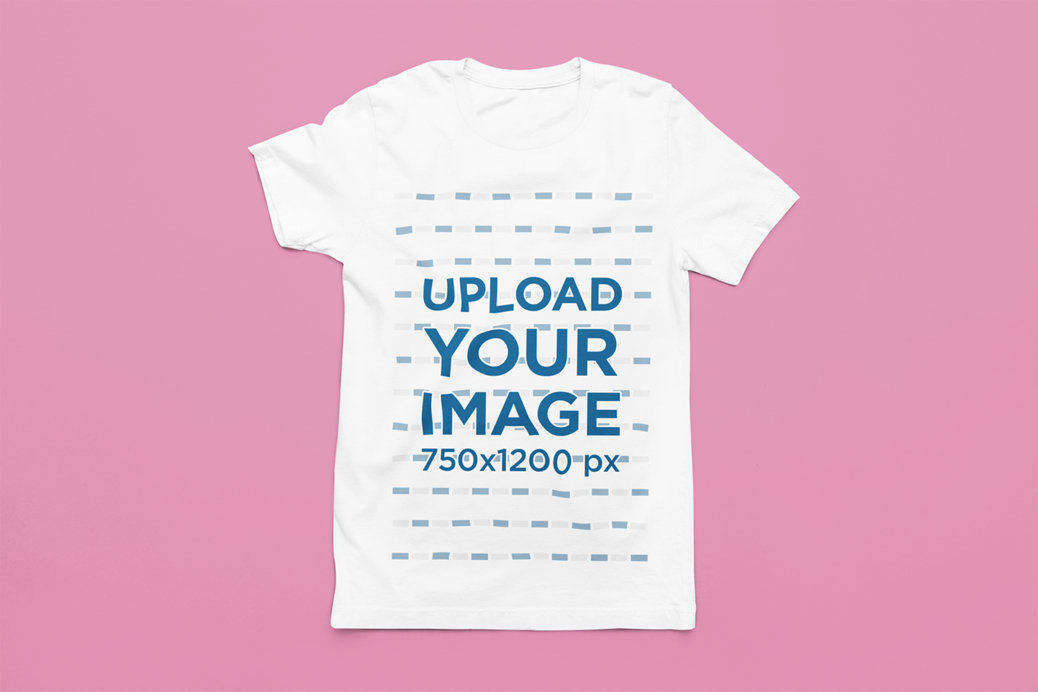Placeit Mockup of a Bella Canvas T Shirt Flat Laid over a