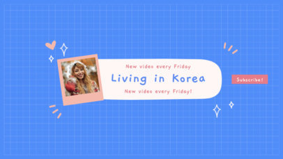 YouTube Banner Maker for a Living in Korea Vlog