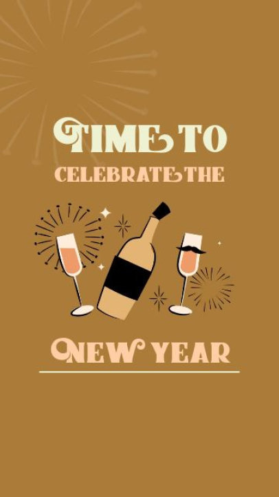 Instagram Story Video Template with Animated Text for a NYE Celebration 7418