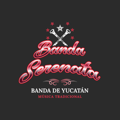 Regional Music Band Logo Creator Featuring Trumpet Graphics 6201f