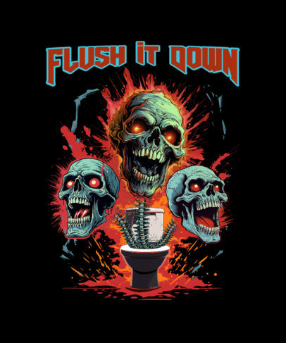 T-Shirt Design Generator With a Horror Theme Inspired by Skibidi Toilet 4501m-6096