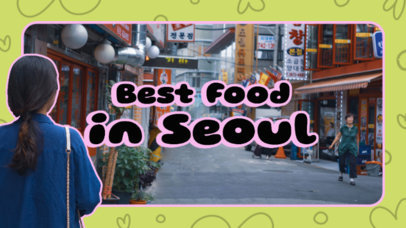 YouTube Thumbnail Design Maker for a Seoul Streetfood Vlog