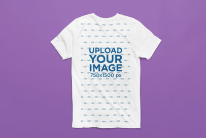 Back-View T-Shirt Mockup Featuring a Simple Customizable Background m36697