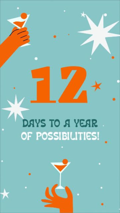 Instagram Story Video Template with an Animated Countdown for NYE 7417