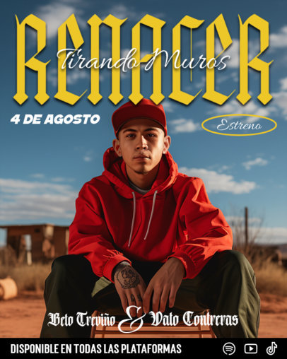 Instagram Post Maker to Promote a Mexican Norteno Music Singer