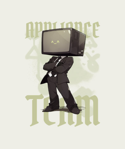 Cool T-Shirt Design Maker Featuring an Illustration Inspired by Skibidi Toilet