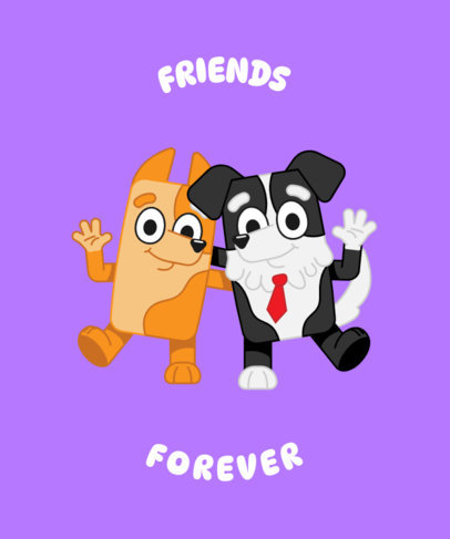 BFF-Themed T-Shirt Design Creator Inspired by Bluey  836g-6094