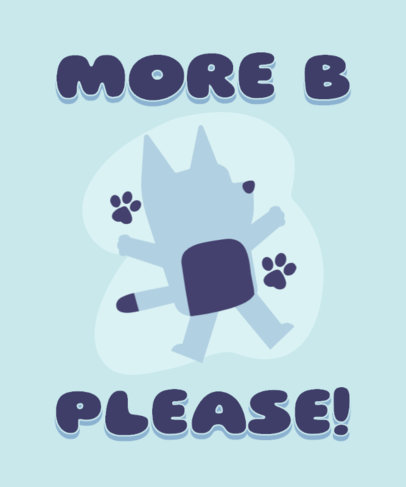 Cartoonish T-Shirt Design Template Featuring a Pet Inspired by Bluey 5162g-6097