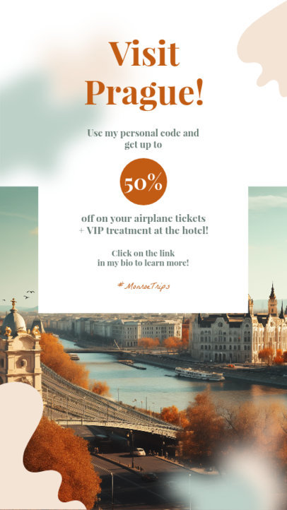 Travel Instagram Story Maker Featuring a Promotional Discount for a Trip