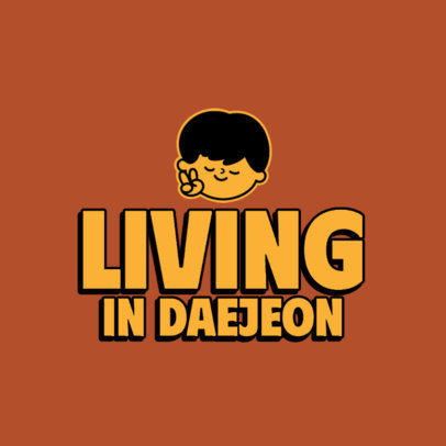 Logo Generator for a Travel Vlogger Featuring Cute Cartoon Illustration