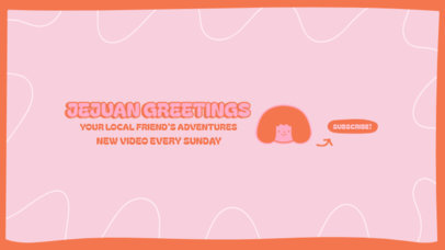 YouTube Banner Design Maker for Travel Vlogger Featuring a Cute Character Face