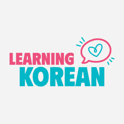 Logo Generator for a Learning Korean Vlog With a Doodle Heart