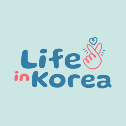 Logo Creator Featuring a Korean Heart Sign Doodle for a Travel Vlog