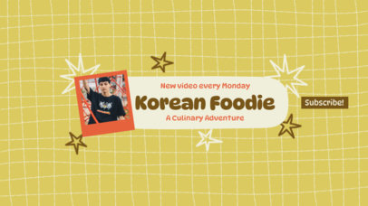 YouTube Banner Template for a Korean Foodie Channel