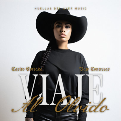 Album Cover Creator Featuring a Female Singer with a Cowboy Hat 6728b