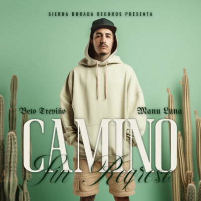 Album Cover Generator Featuring an Artist Standing by Some Cactus 6728c