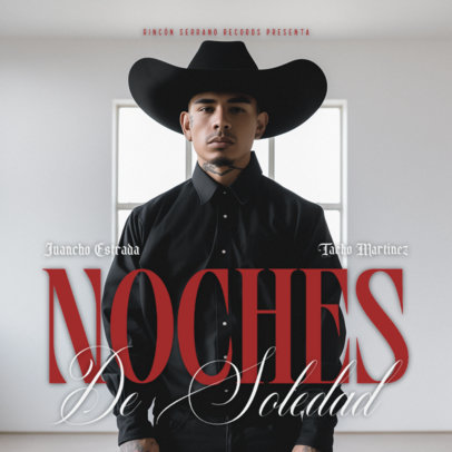 Album Cover Creator Featuring a Regional Mexicano Singer with a Cowboy Hat 6728f