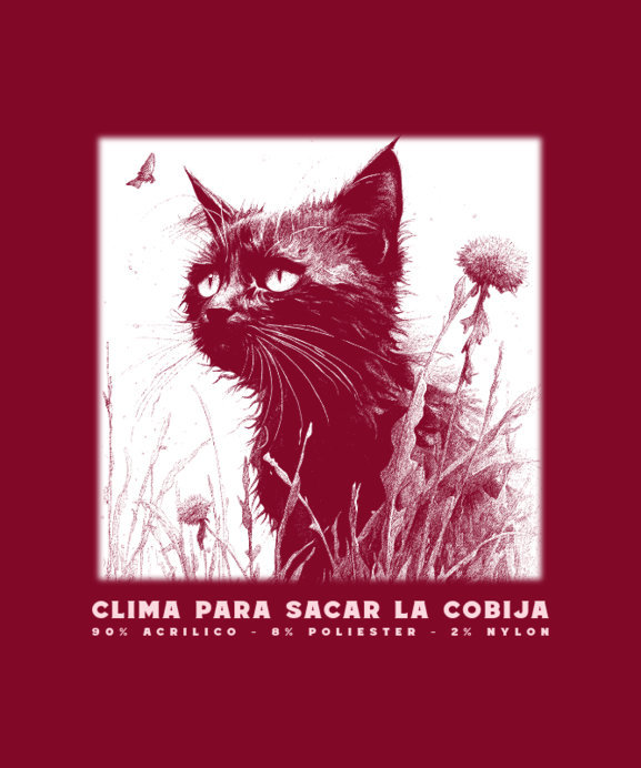 Cool T-Shirt Design Template Featuring a Cat and a Cobija San Marcos-Inspired Quote