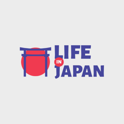 Logo Creator Featuring a Japan-Themed Graphic for a Travel Vlogger