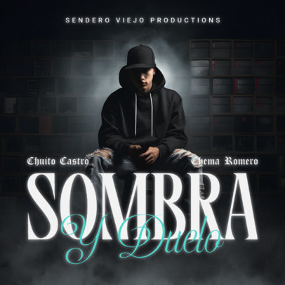 Album Cover Maker Featuring an Urban-Genre Artist in a Dark Setting 6728a