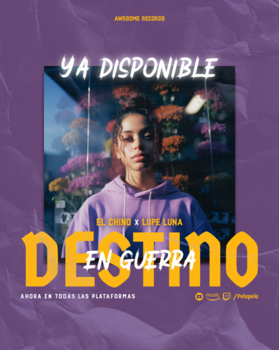 Instagram Post Creator for Urban Mexican Tunes Featuring a Singer's Album Release