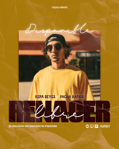 Music-Themed Instagram Post Maker With an Urban-Genre Singer Theme