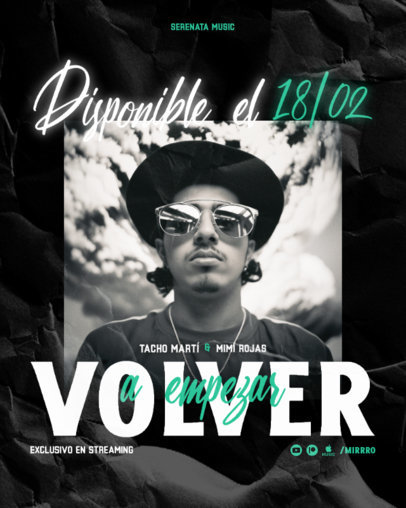 Online Instagram Post Creator for an Urban-Genre Mexican Singer Album Release