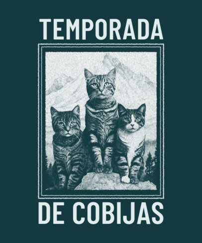 T-Shirt Design Creator Featuring Illustrated Cats with a Quote for the Winter Season 6238b
