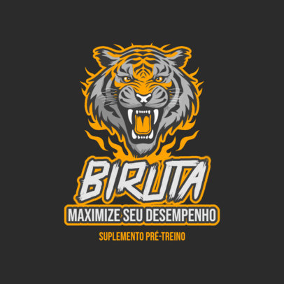 Brand Logo Creator Featuring a Savage Tiger Graphic for a Protein Supplement 6233f