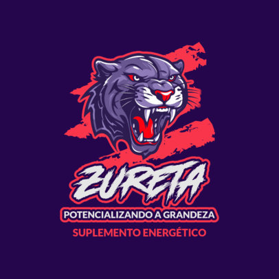 Wellness Logo Template for an Energetic Supplement With a Panther Graphic 6233g