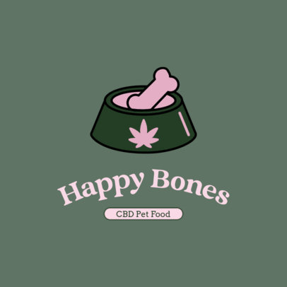 CBD Pet Food Brand Logo Template Featuring a Dog Bone Graphic