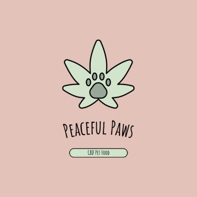 Logo Generator for a CBD Pet Food Brand Featuring a Marijuana Leaf