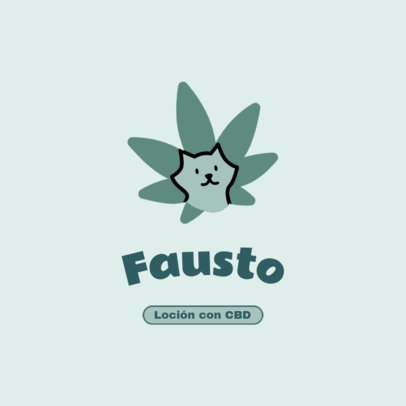 CBD-Infused Pet Lotion Logo Creator Featuring a Cute Kitten