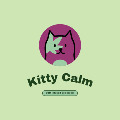Online Logo Template for a CBD-Infused Pet Cream with a Kitten Face
