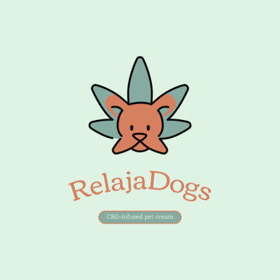 CBD-Infused Pet Cream Brand Logo Maker Featuring a Dog Face