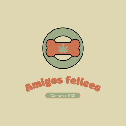Logo Creator with a Bone Graphic for a CBD Pet Drops Brand
