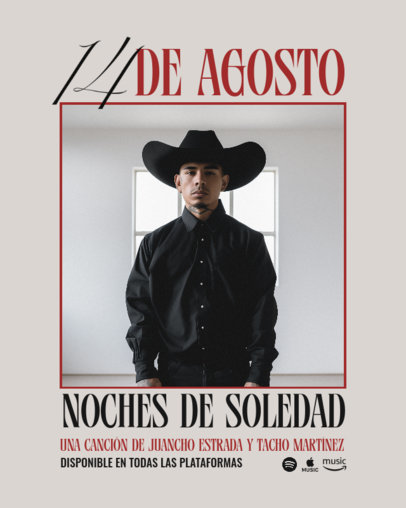 Instagram Post Creator Promoting a New Regional Mexicano Song 