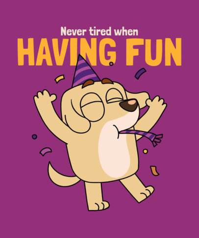 T-Shirt Design Template Featuring a Fun Theme Inspired by Bluey