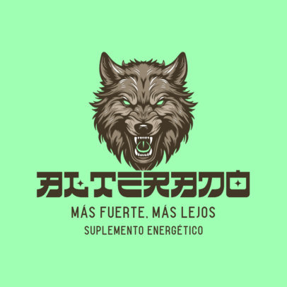 Energy Supplements Logo Template with an Aggressive Bear Graphic